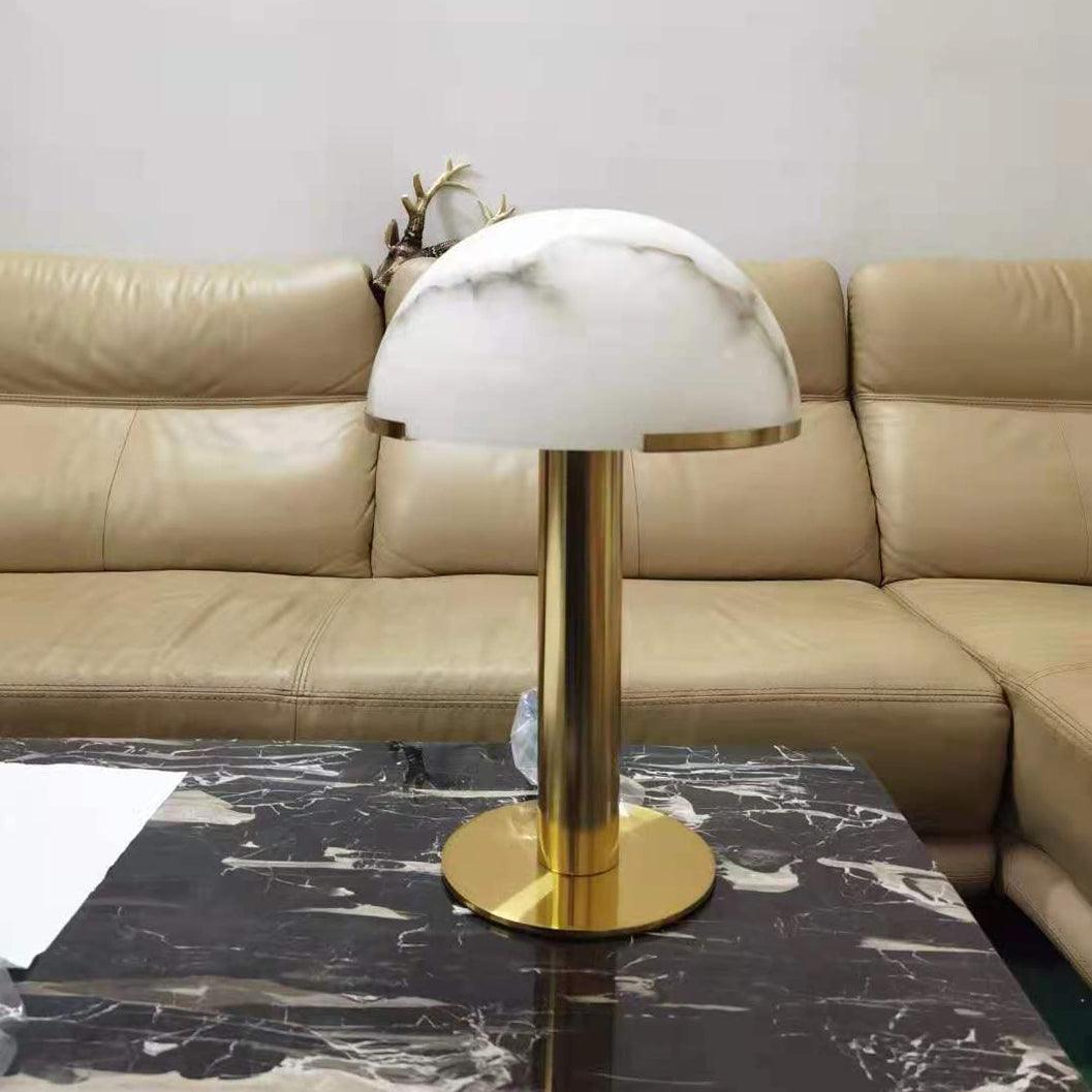 Alabaster Table Lamp with Elegant Design-Lighting > Table Lamps-casanuva-30cmx50cm-Gold & White Alabaster-American plug-casanuva