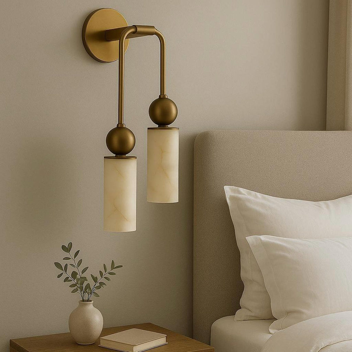 Alabaster Wall Lamp-Lighting > Wall Lights-casanuva-casanuva