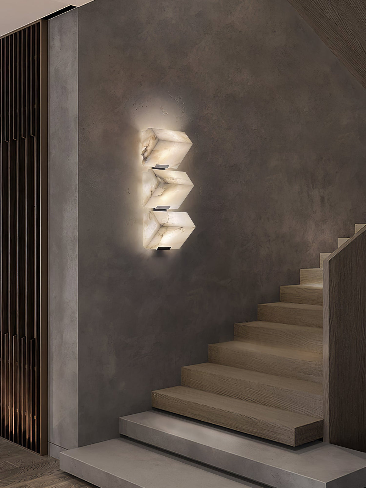 Alabaster Wall Lamp for Staircase Lighting-Lighting > Wall Lights-casanuva-casanuva