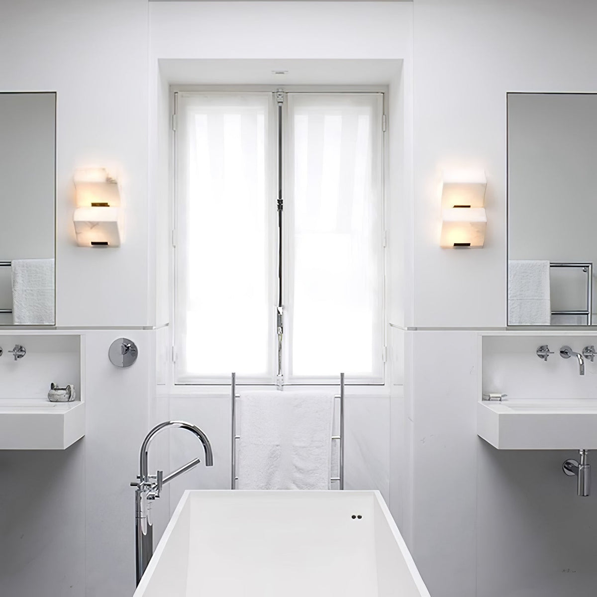 Alabaster Wall Lamp for Staircase Lighting-Lighting > Wall Lights-casanuva-casanuva