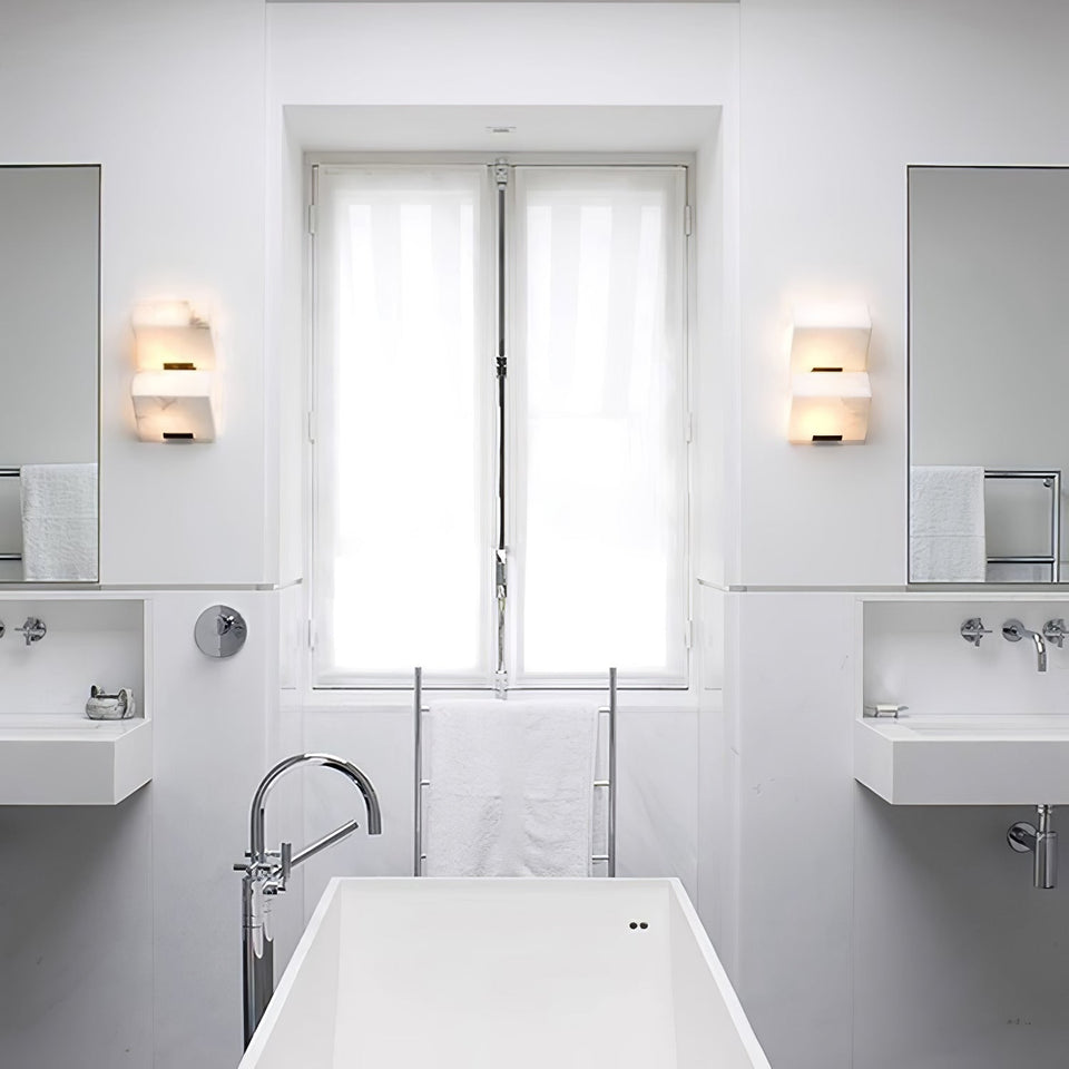 Alabaster Wall Lamp for Staircase Lighting-Lighting > Wall Lights-casanuva-casanuva