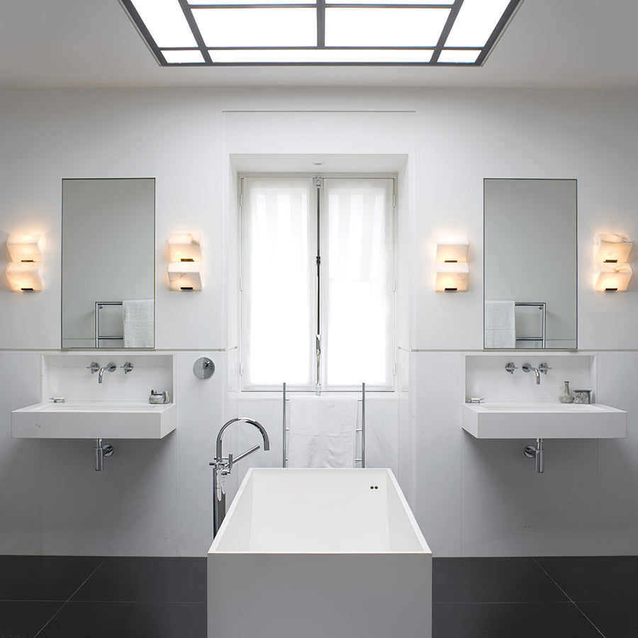 Alabaster Wall Lamp for Staircase Lighting-Lighting > Wall Lights-casanuva-casanuva
