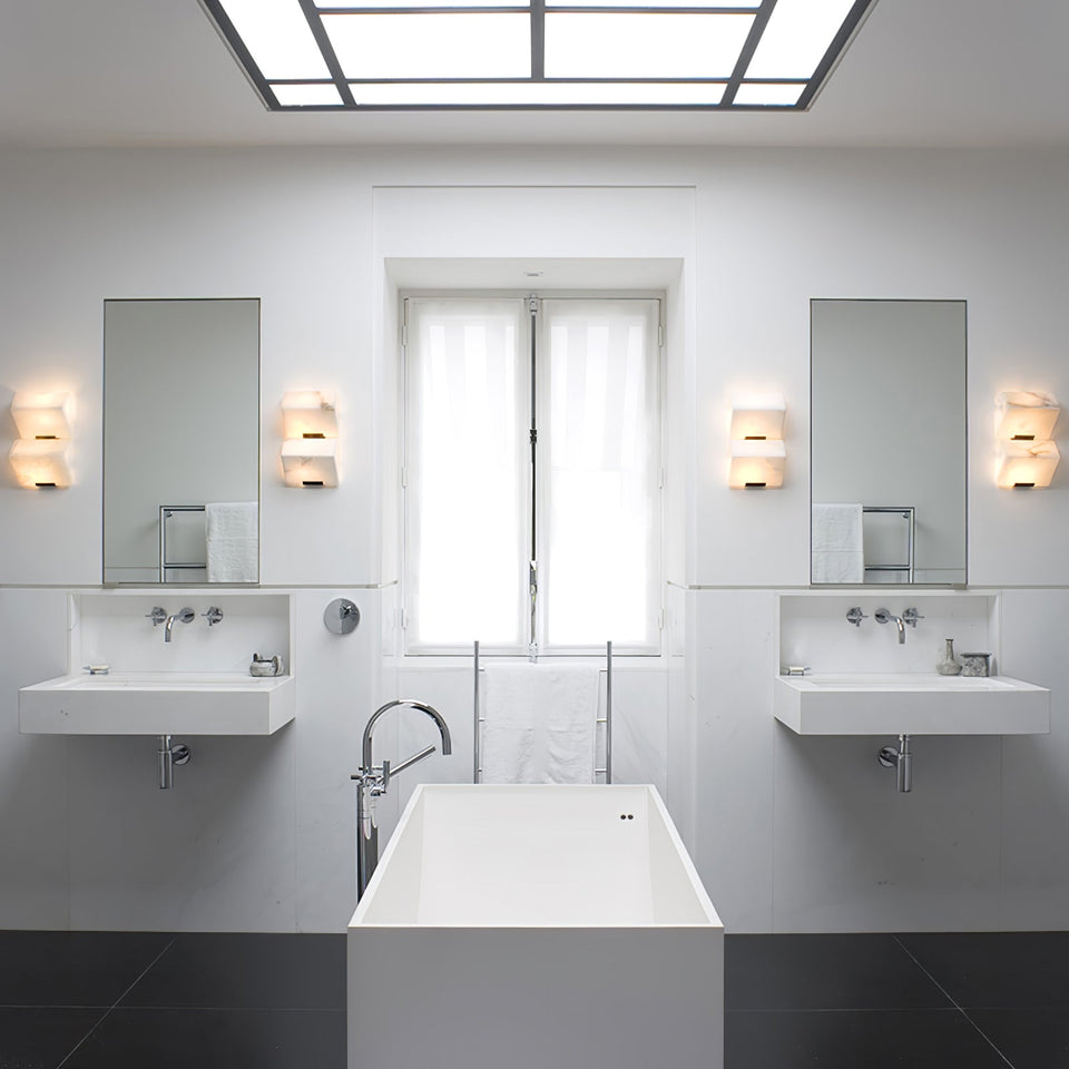 Alabaster Wall Lamp for Staircase Lighting-Lighting > Wall Lights-casanuva-casanuva