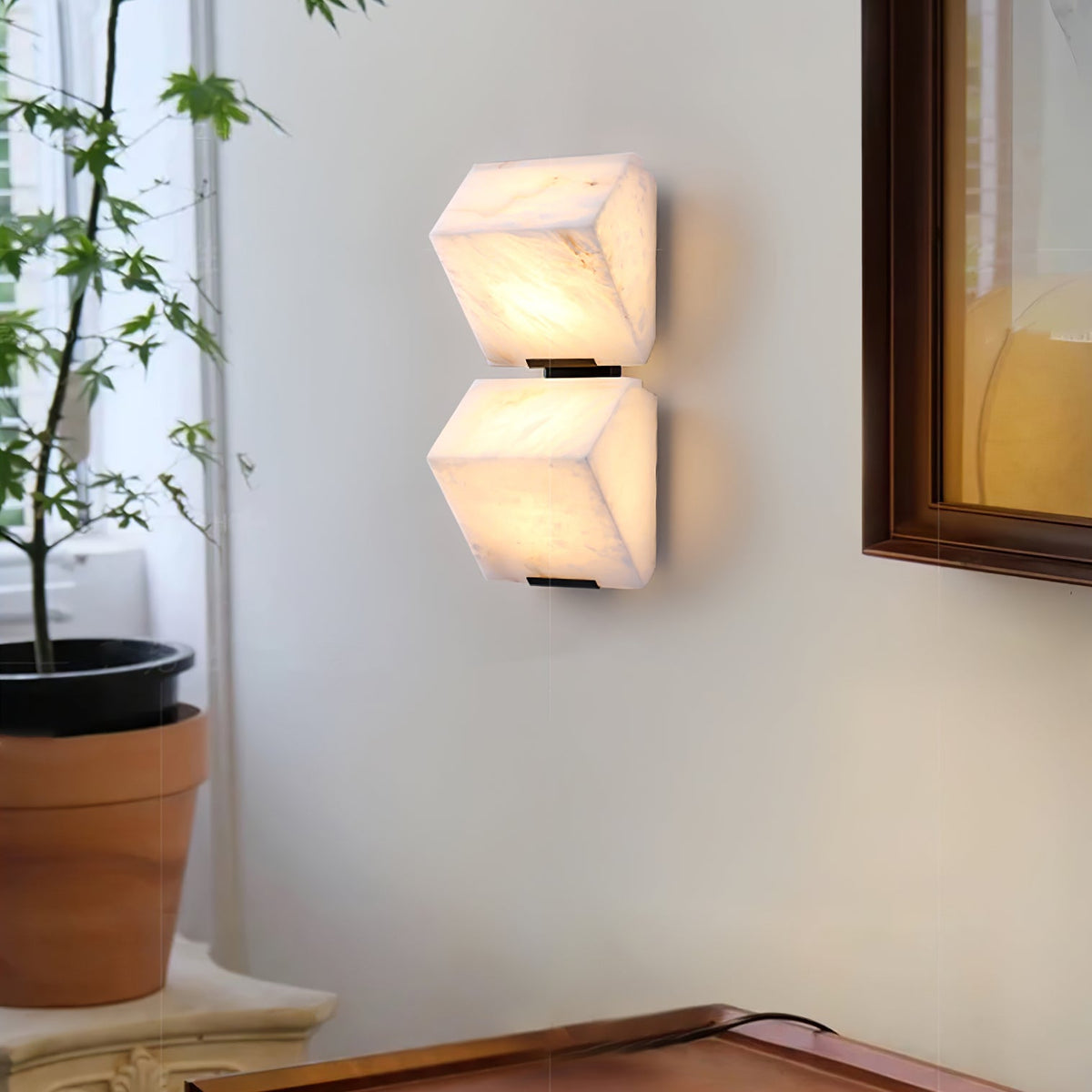 Alabaster Wall Lamp for Staircase Lighting-Lighting > Wall Lights-casanuva-casanuva