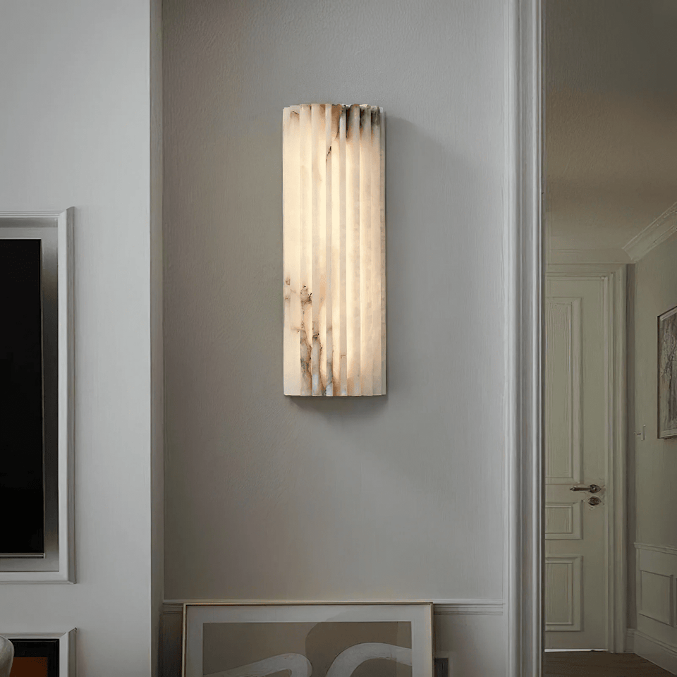 Alabaster Wall Light Fixture-Lighting > Wall Lights-casanuva-casanuva