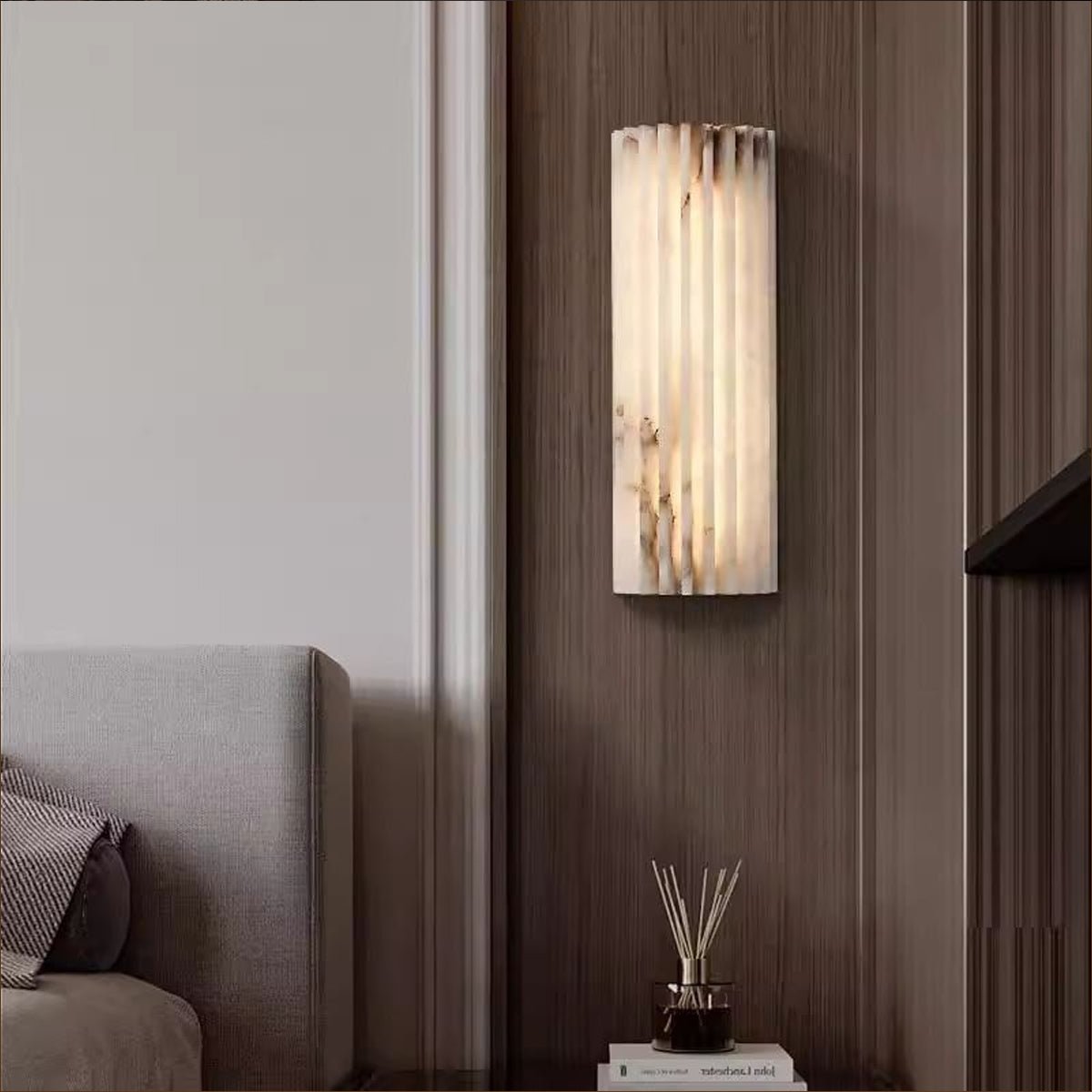 Alabaster Wall Light Fixture-Lighting > Wall Lights-casanuva-casanuva