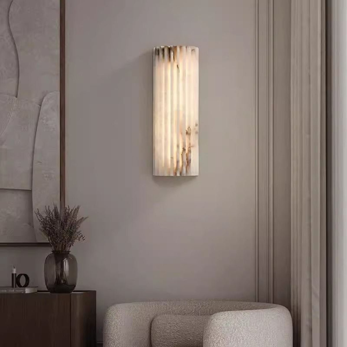 Alabaster Wall Light Fixture-Lighting > Wall Lights-casanuva-casanuva