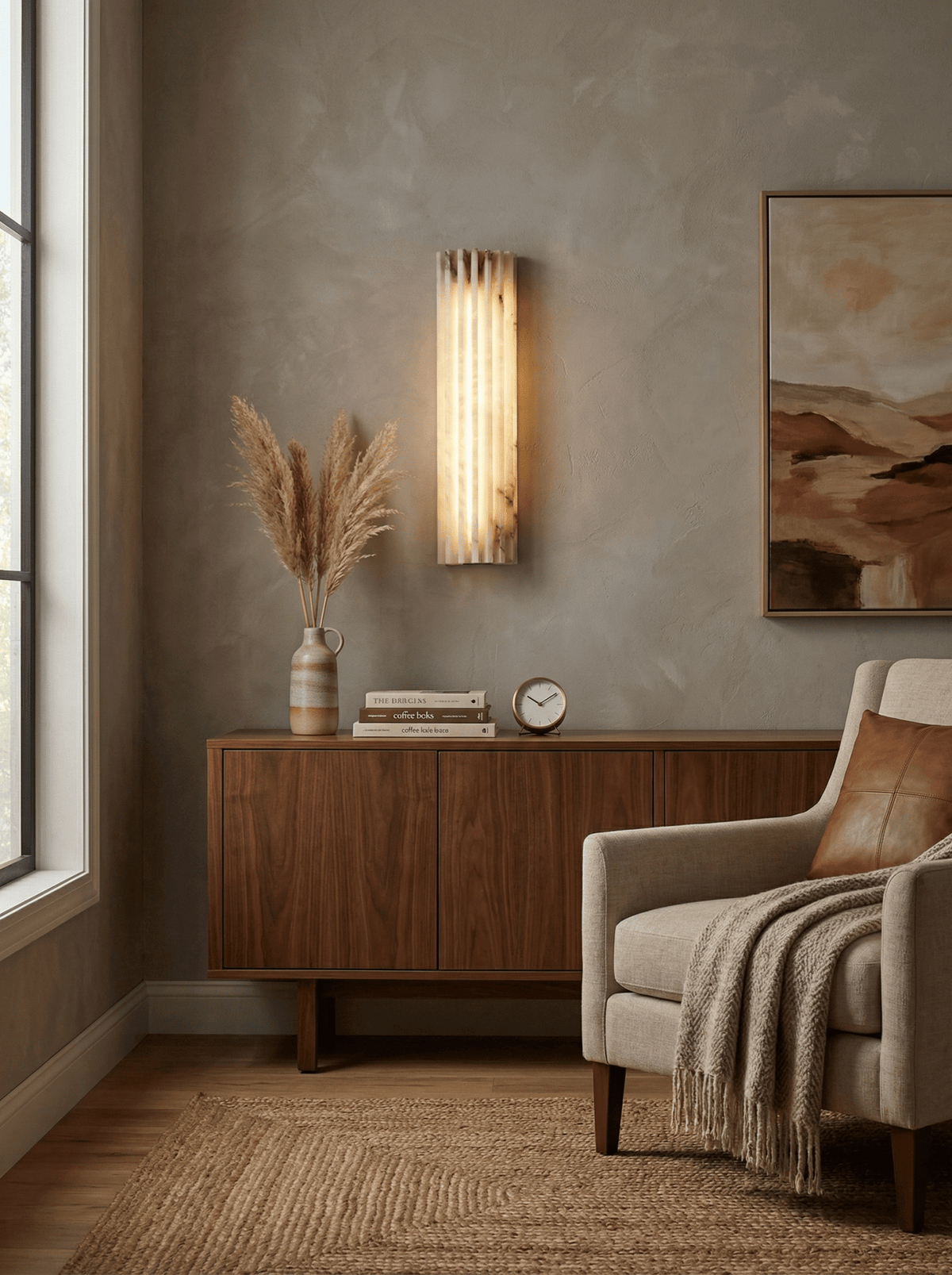 Alabaster Wall Light Fixture-Lighting > Wall Lights-casanuva-casanuva