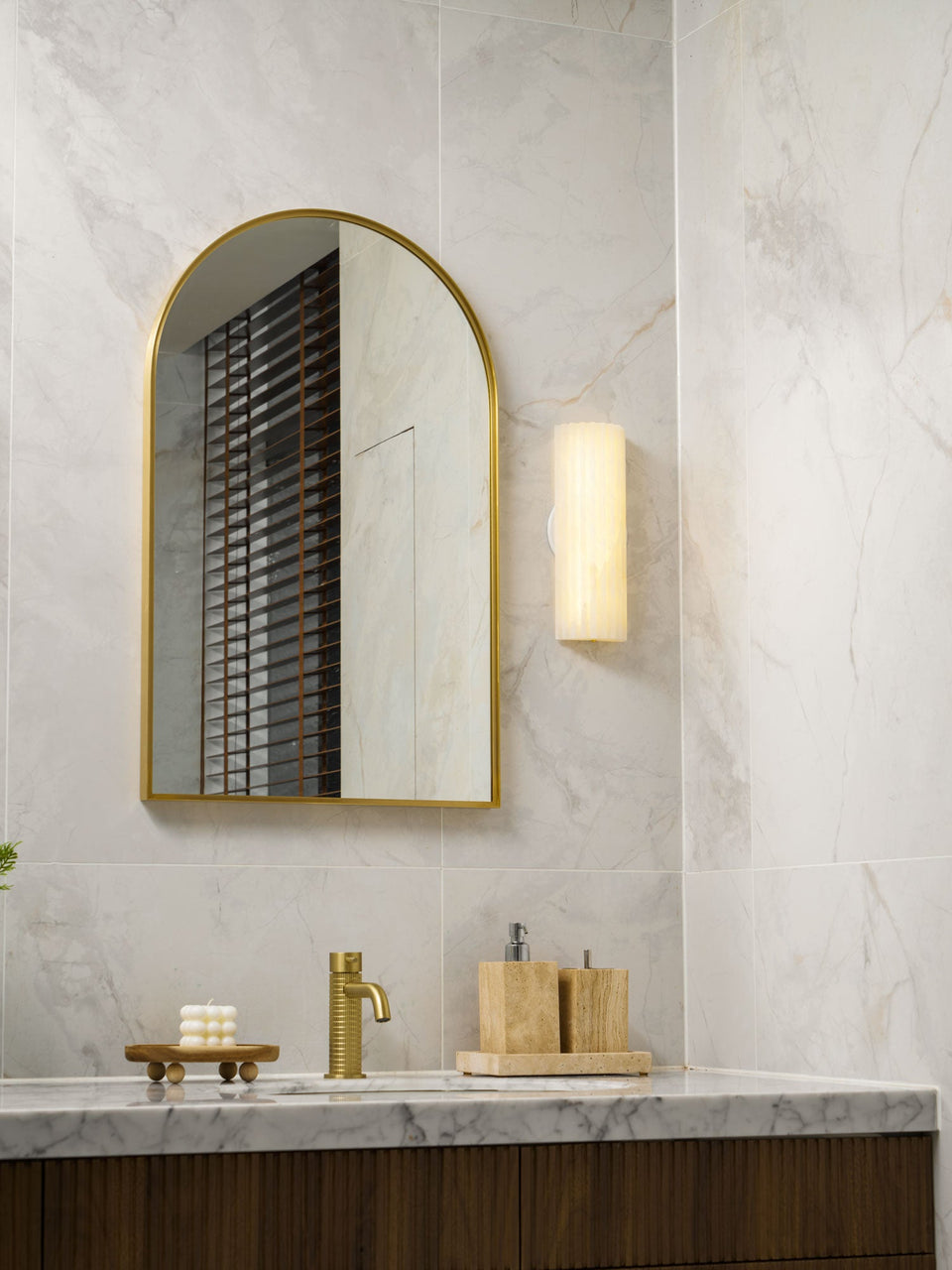 Alabaster Wall Light Fixture-Lighting > Wall Lights-casanuva-casanuva