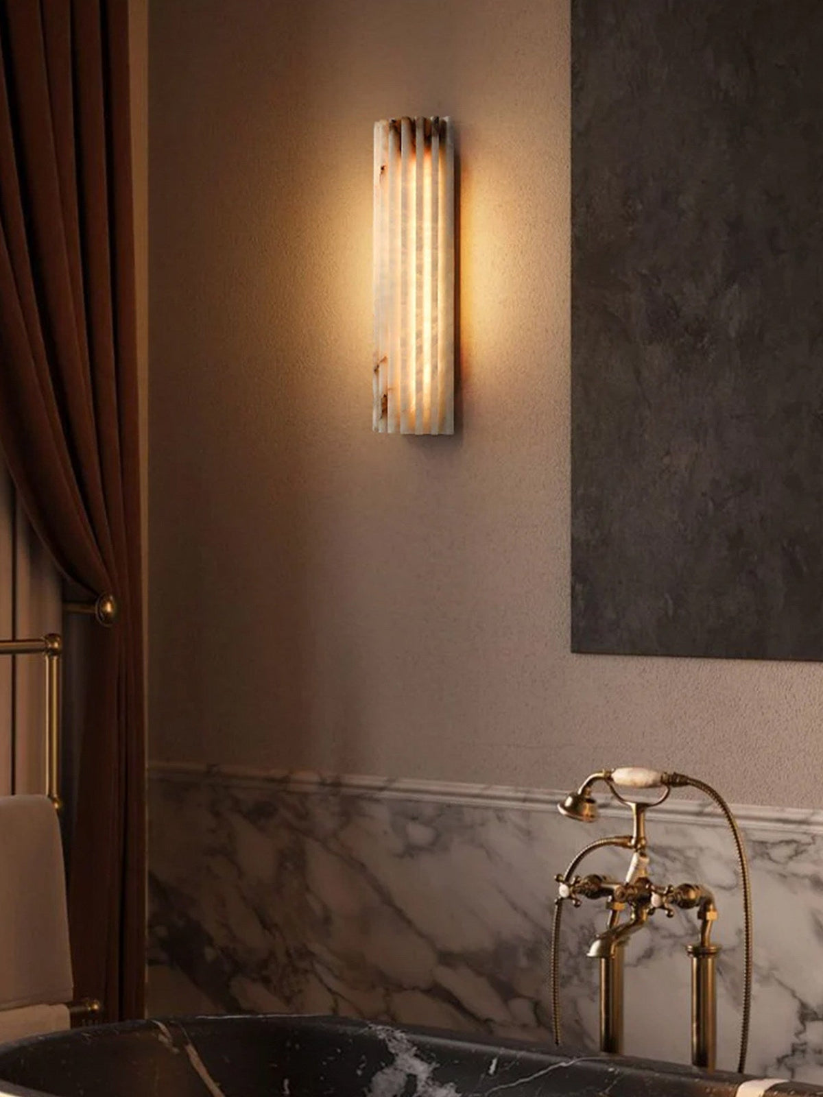 Alabaster Wall Light Fixture-Lighting > Wall Lights-casanuva-casanuva