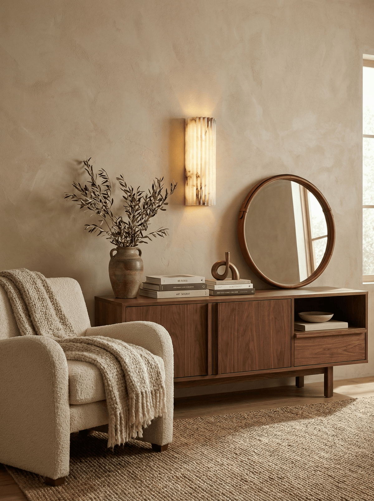 Alabaster Wall Light Fixture-Lighting > Wall Lights-casanuva-casanuva