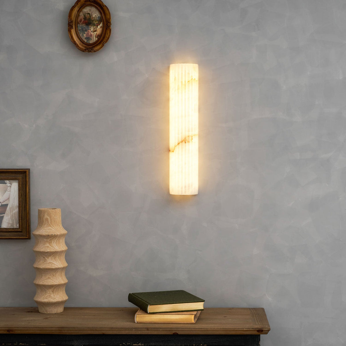 Alabaster Wall Light Fixture-Lighting > Wall Lights-casanuva-casanuva
