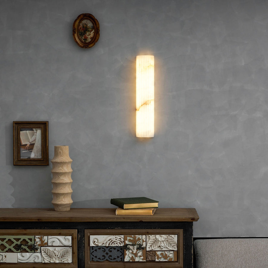 Alabaster Wall Light Fixture-Lighting > Wall Lights-casanuva-casanuva