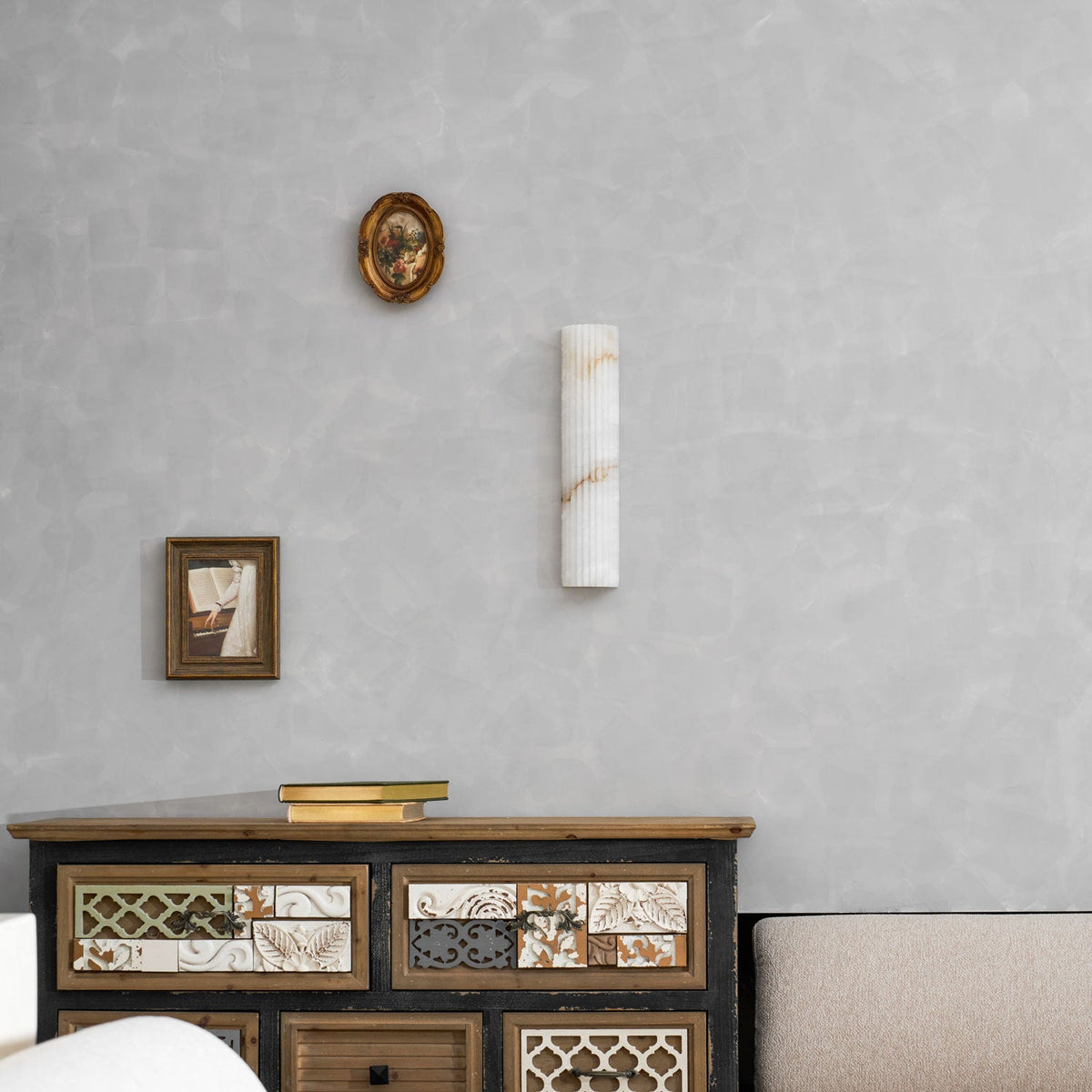 Alabaster Wall Light Fixture-Lighting > Wall Lights-casanuva-casanuva