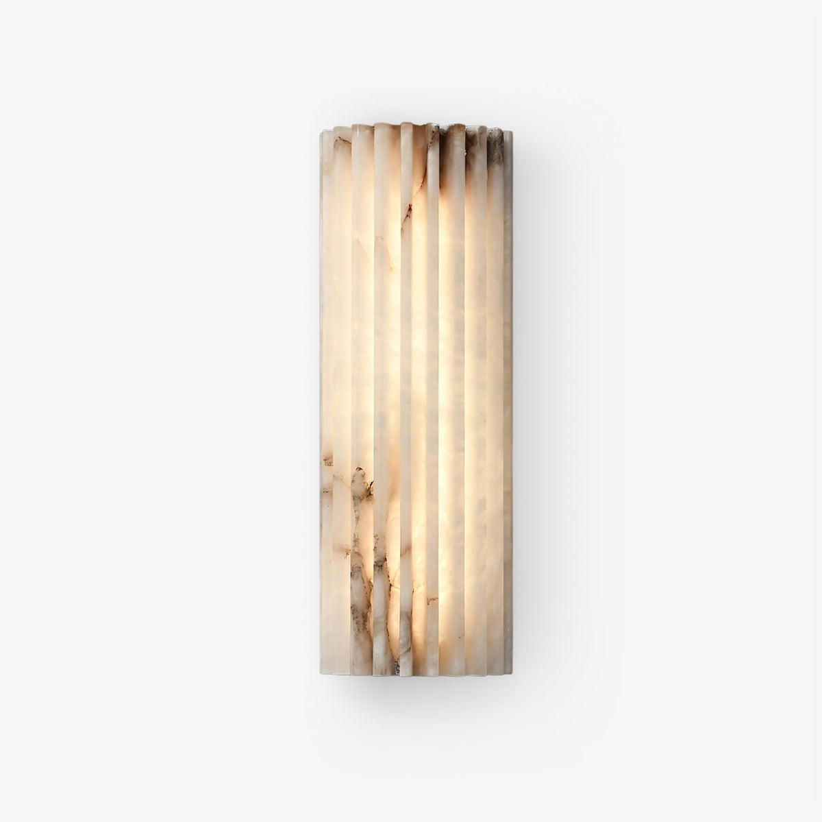 Alabaster Wall Light Fixture-Lighting > Wall Lights-casanuva-L 3.9" x W 1.9" x H 11.8"-White-Warm Light-casanuva