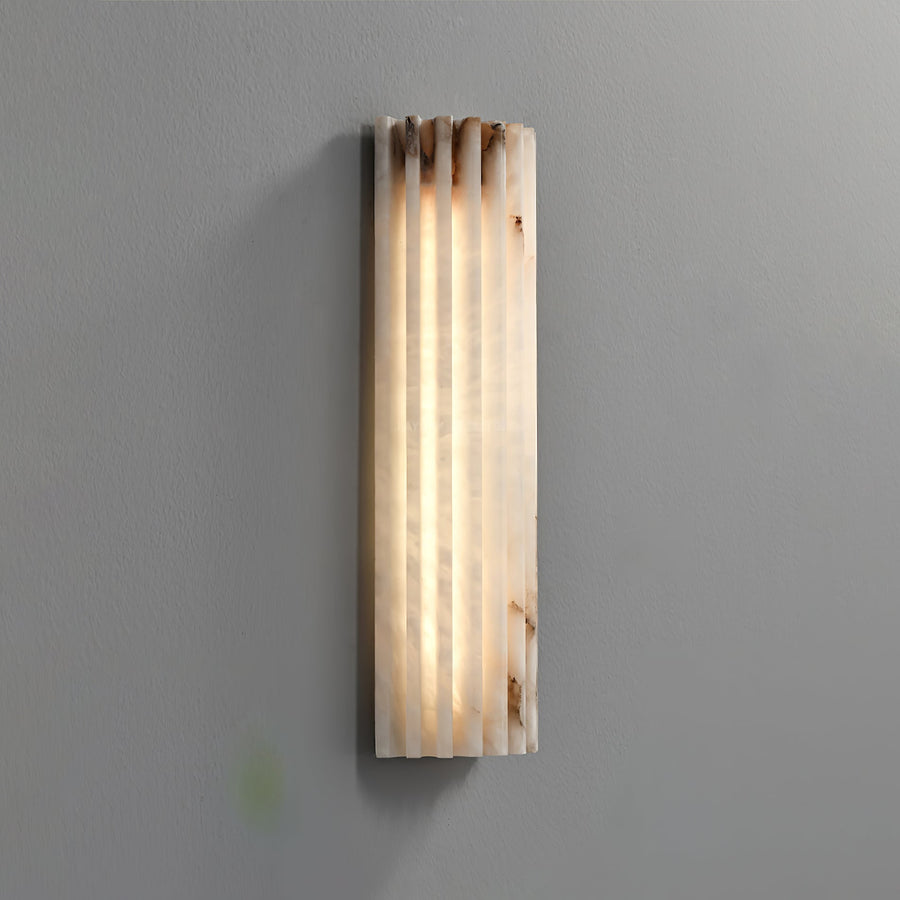 Alabaster Wall Light Fixture-Lighting > Wall Lights-casanuva-L 4.7" x W 2.4" x H 23.6"-White-Warm Light-casanuva
