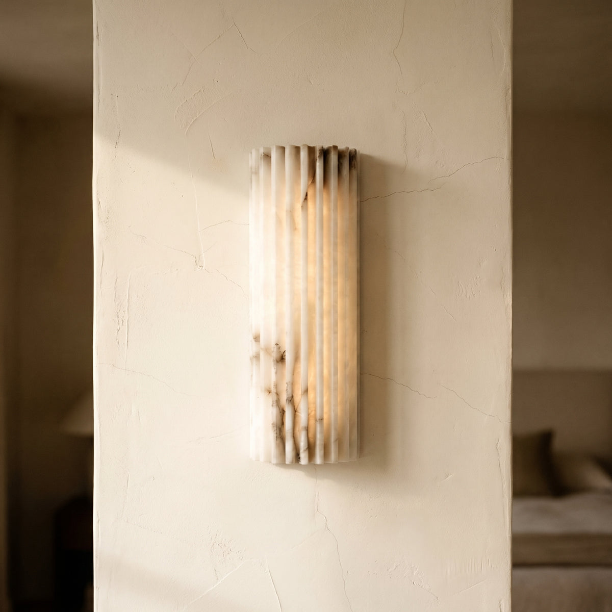 Alabaster Wall Light Fixture-Lighting > Wall Lights-casanuva-casanuva
