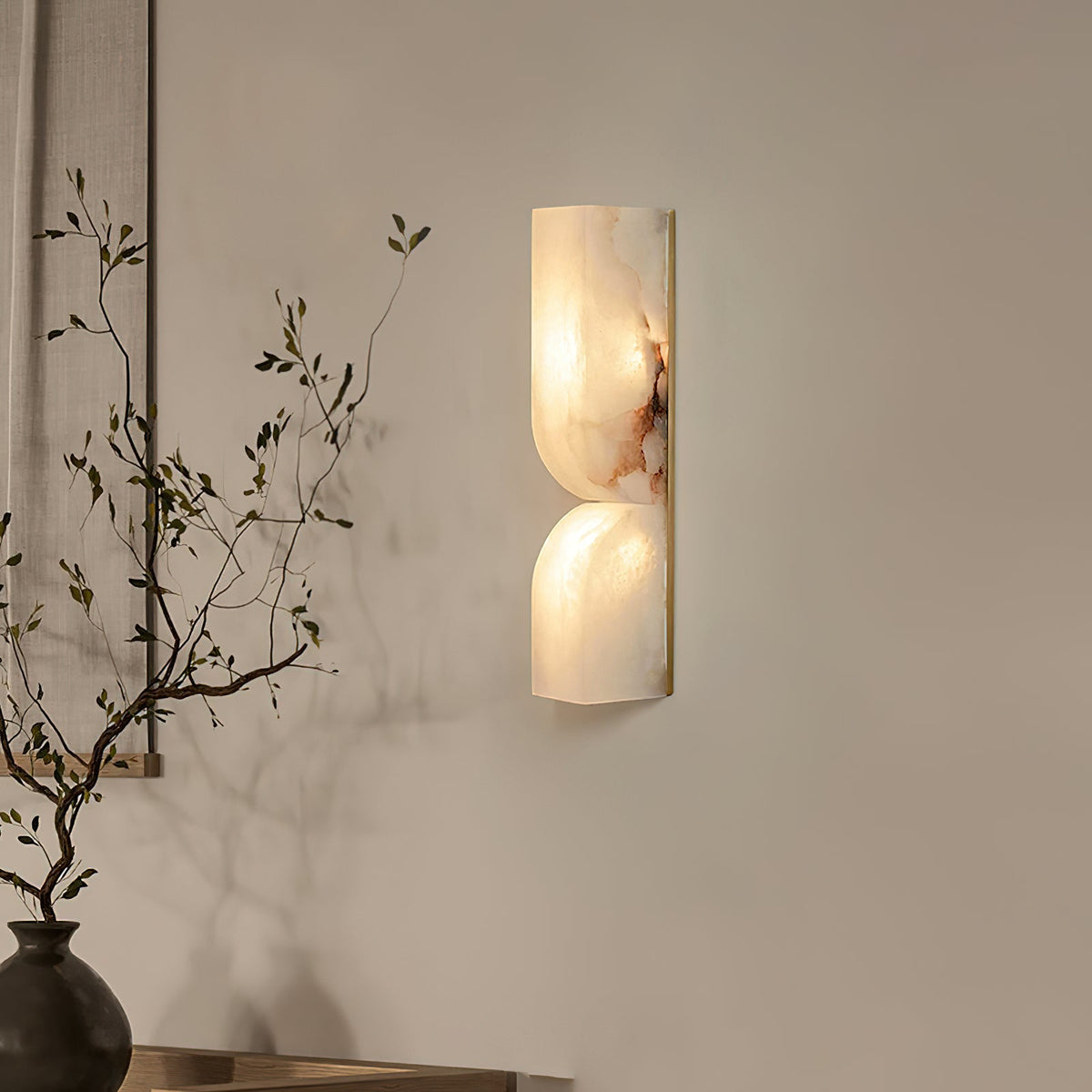 Alabaster Wall Sconce Light Fixture-Lighting > Wall Lights-casanuva-casanuva