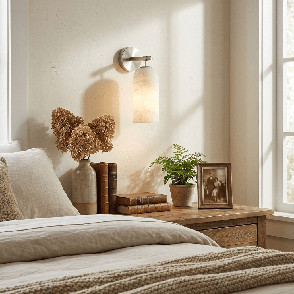 Alabaster Wall Sconce Light Fixture-Lighting > Wall Lights-casanuva-casanuva