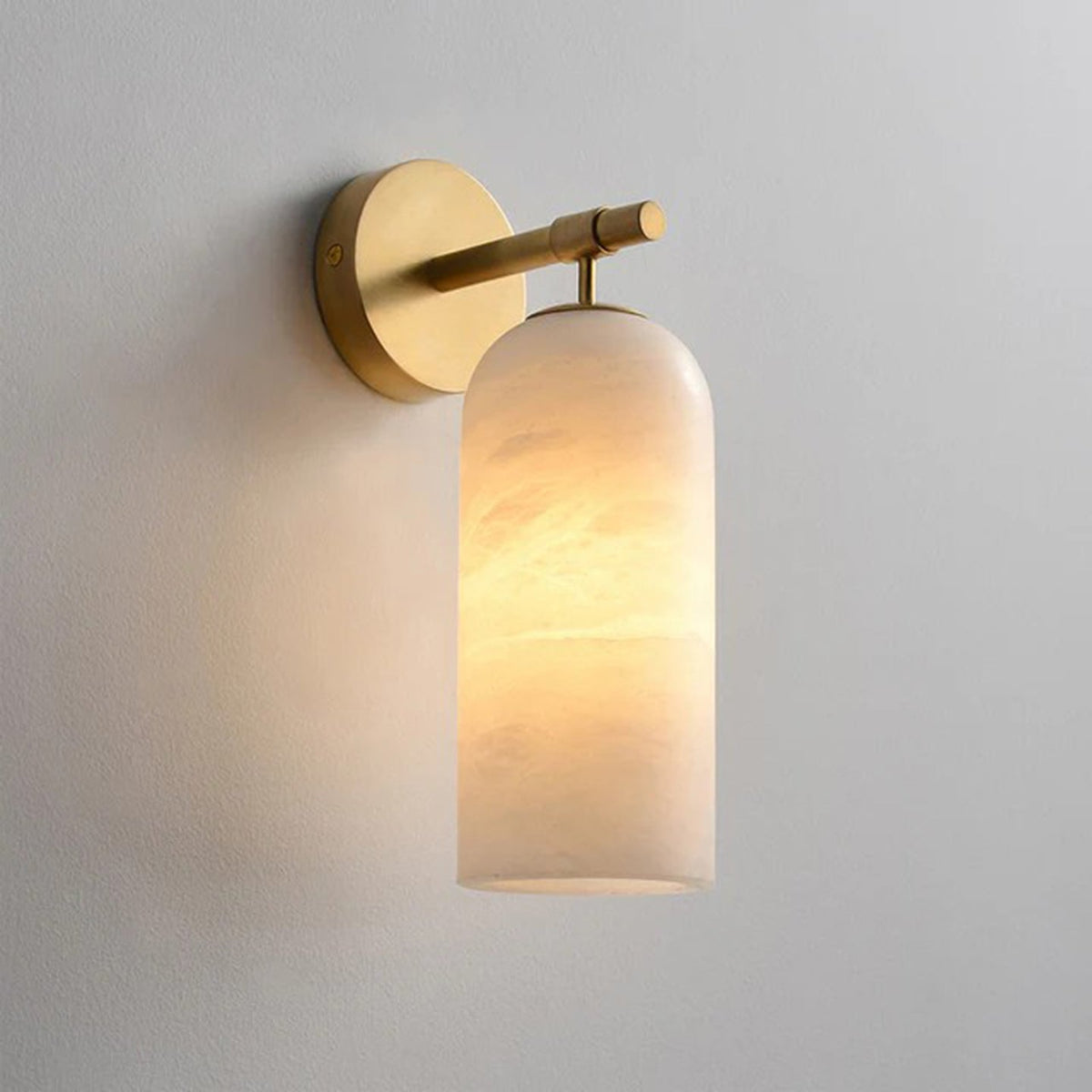 Alabaster Wall Sconce Light Fixture-Lighting > Wall Lights-casanuva-3.9" x H 7.8"-Gold & White-casanuva