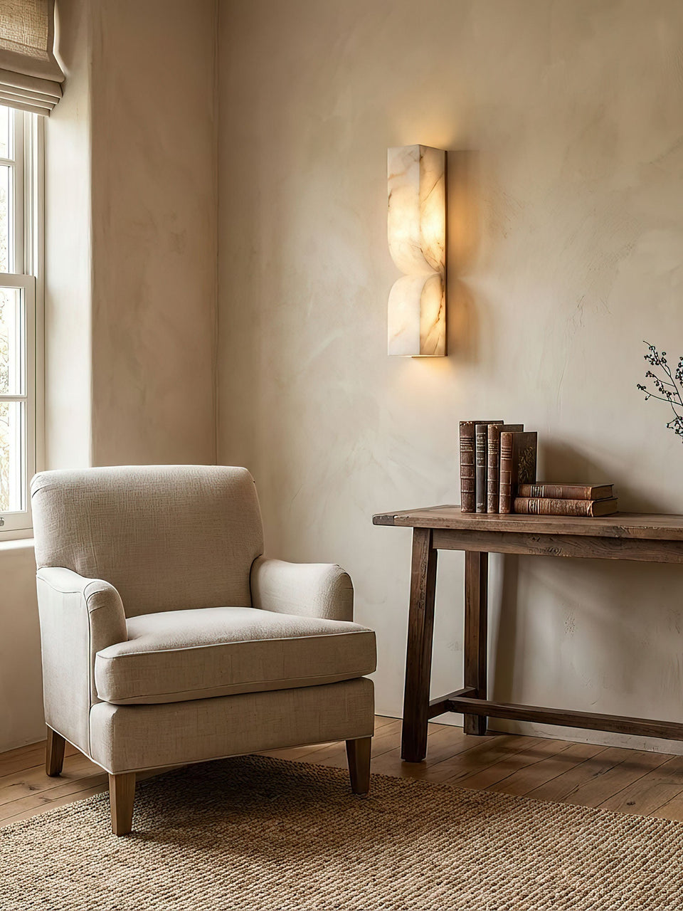 Alabaster Wall Sconce Light Fixture-Lighting > Wall Lights-casanuva-casanuva