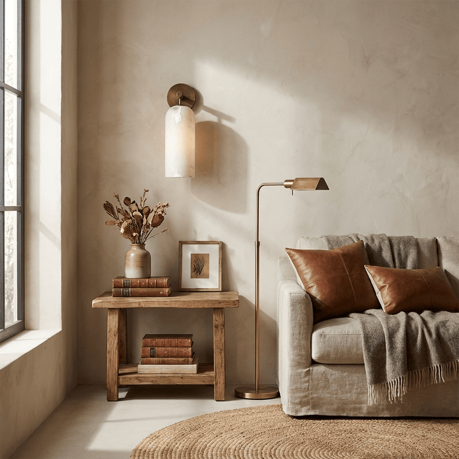 Alabaster Wall Sconce Light Fixture-Lighting > Wall Lights-casanuva-casanuva