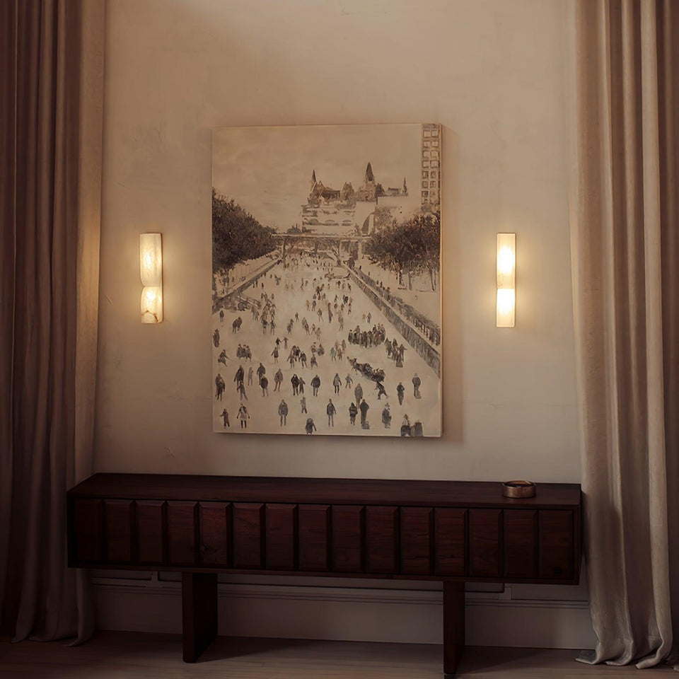 Alabaster Wall Sconce Light Fixture-Lighting > Wall Lights-casanuva-casanuva
