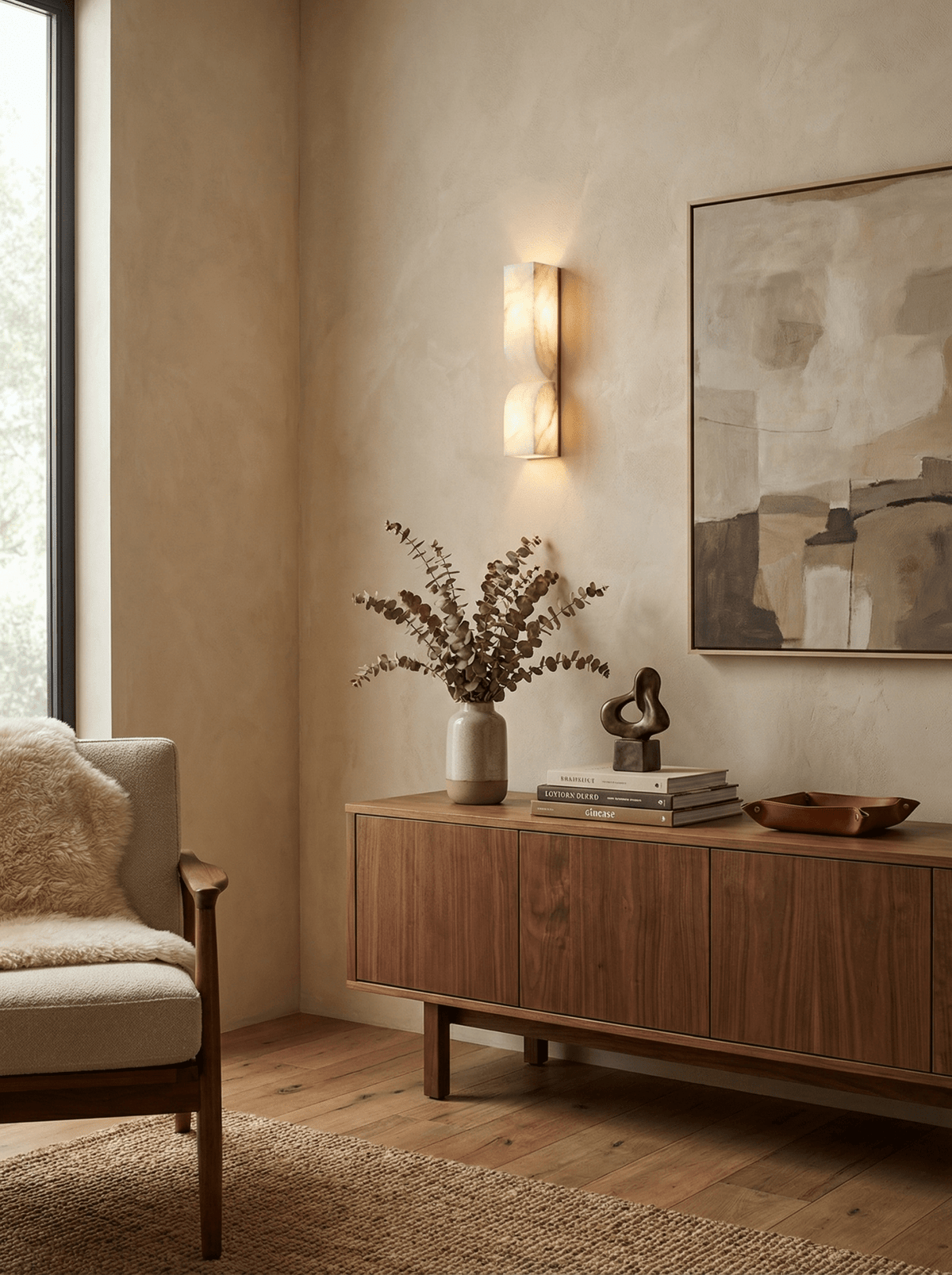Alabaster Wall Sconce Light Fixture-Lighting > Wall Lights-casanuva-casanuva