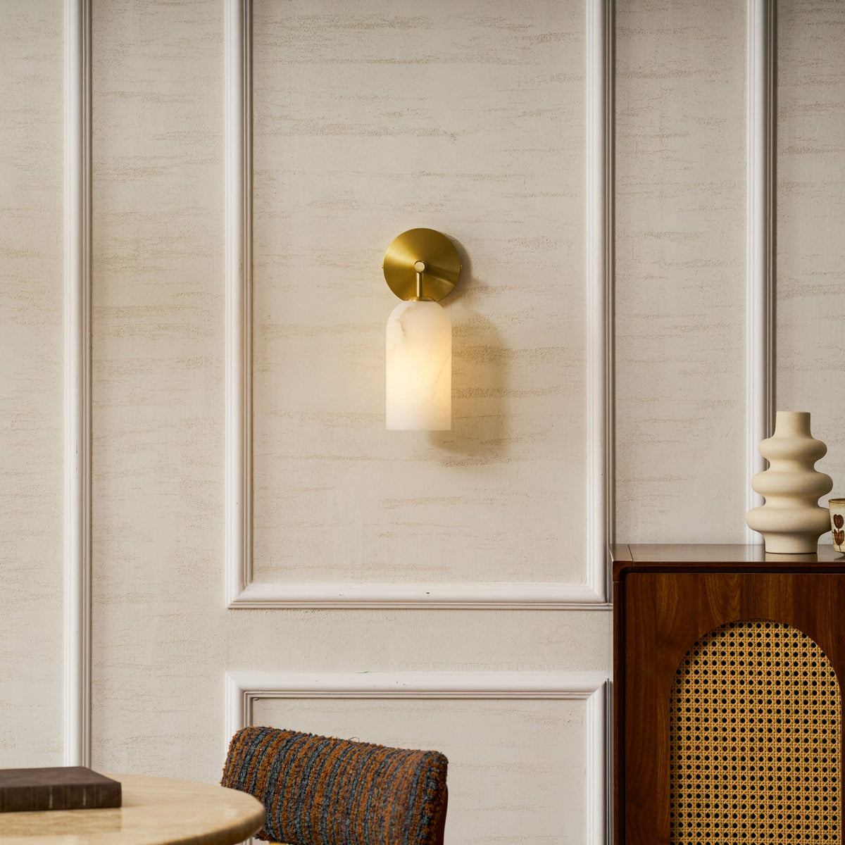 Alabaster Wall Sconce Light Fixture-Lighting > Wall Lights-casanuva-casanuva