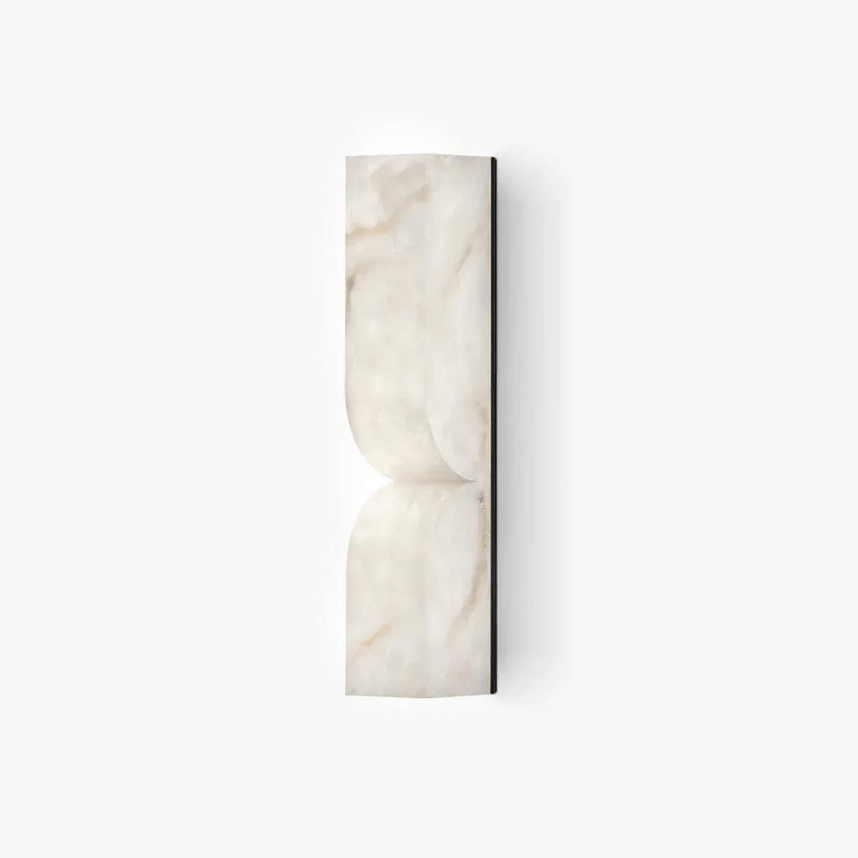 Alabaster Wall Sconce Light Fixture-Lighting > Wall Lights-casanuva-L 2.6" x W 3.1" x H 13.8"-Black & White-Warm Light-casanuva