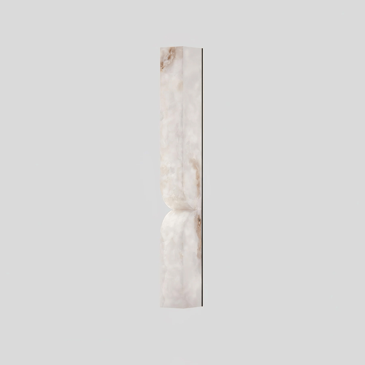 Alabaster Wall Sconce Light Fixture-Lighting > Wall Lights-casanuva-L 2.6" x W 3.1" x H 23.6"-Black & White-Warm Light-casanuva
