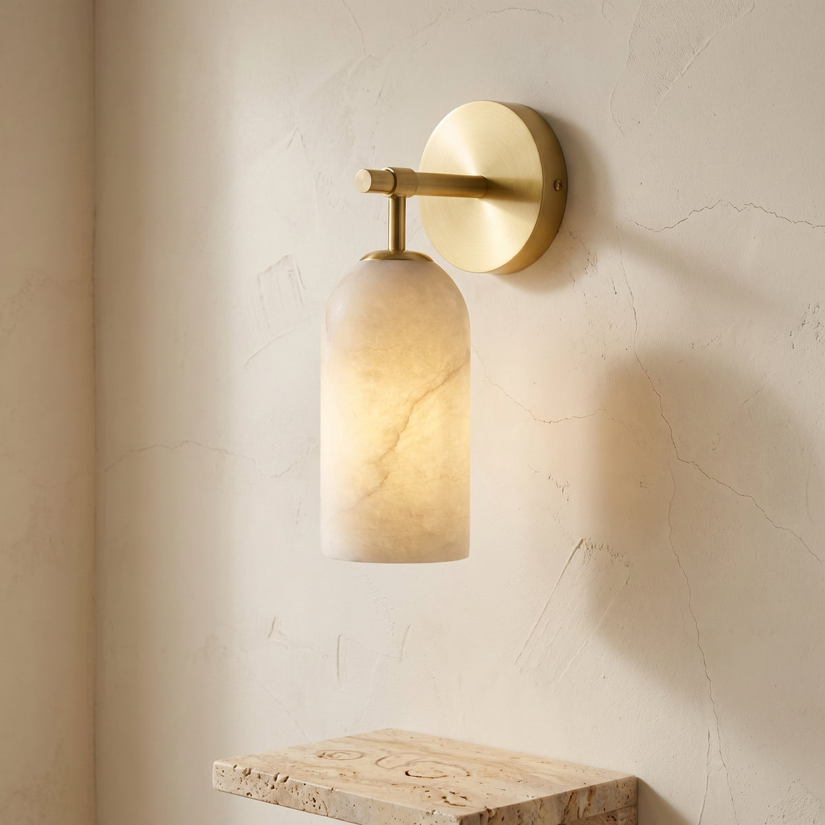Alabaster Wall Sconce Light Fixture-Lighting > Wall Lights-casanuva-casanuva