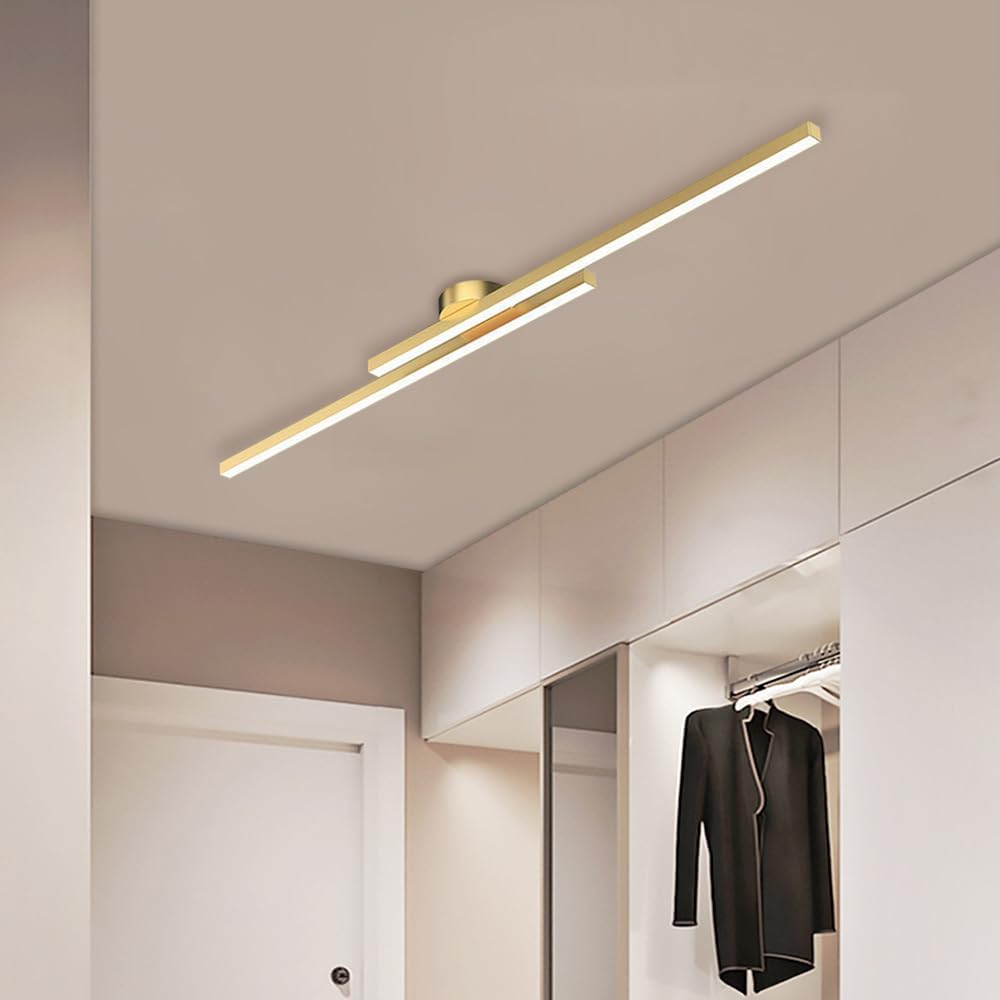 Aluminium LED Semi Flush Mount Ceiling Light for Living Room-Lighting > Ceiling Lights-casanuva-Gold-D60*H4cm-Warm Light-casanuva