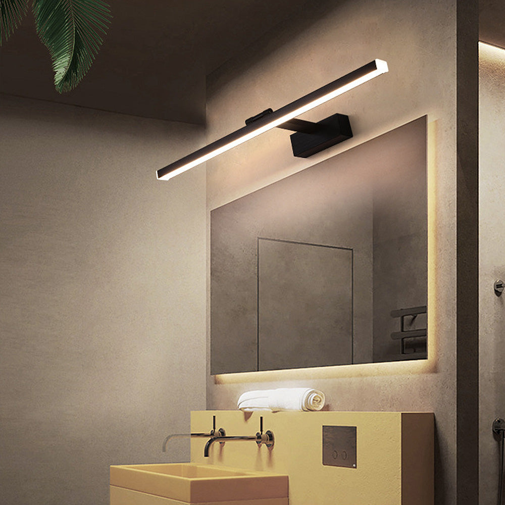 Aluminum Long Mirror Bathroom Wall Light Picture Lighting-Lighting > Wall Lights-casanuva-Black-D40*H23CM-White Light-casanuva