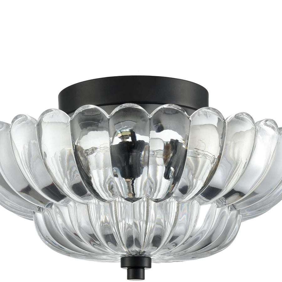 Amber Glass Semi-Flush Ceiling Light-Lighting > Ceiling Lights-casanuva-casanuva