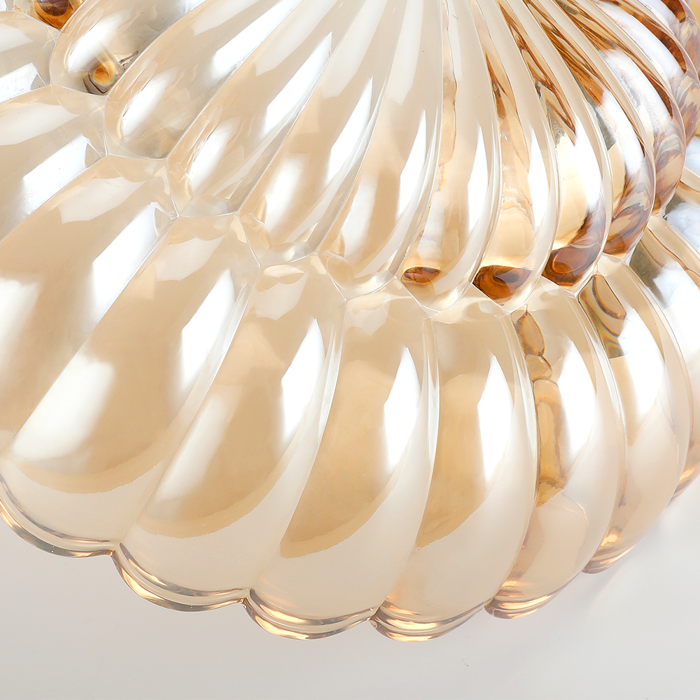Amber Glass Semi-Flush Ceiling Light-Lighting > Ceiling Lights-casanuva-casanuva