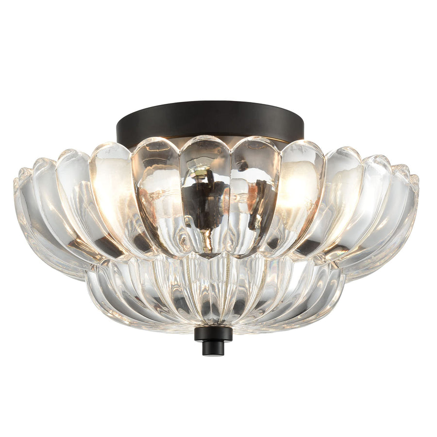 Amber Glass Semi-Flush Ceiling Light-Lighting > Ceiling Lights-casanuva-Clear-D30*H26cm-casanuva