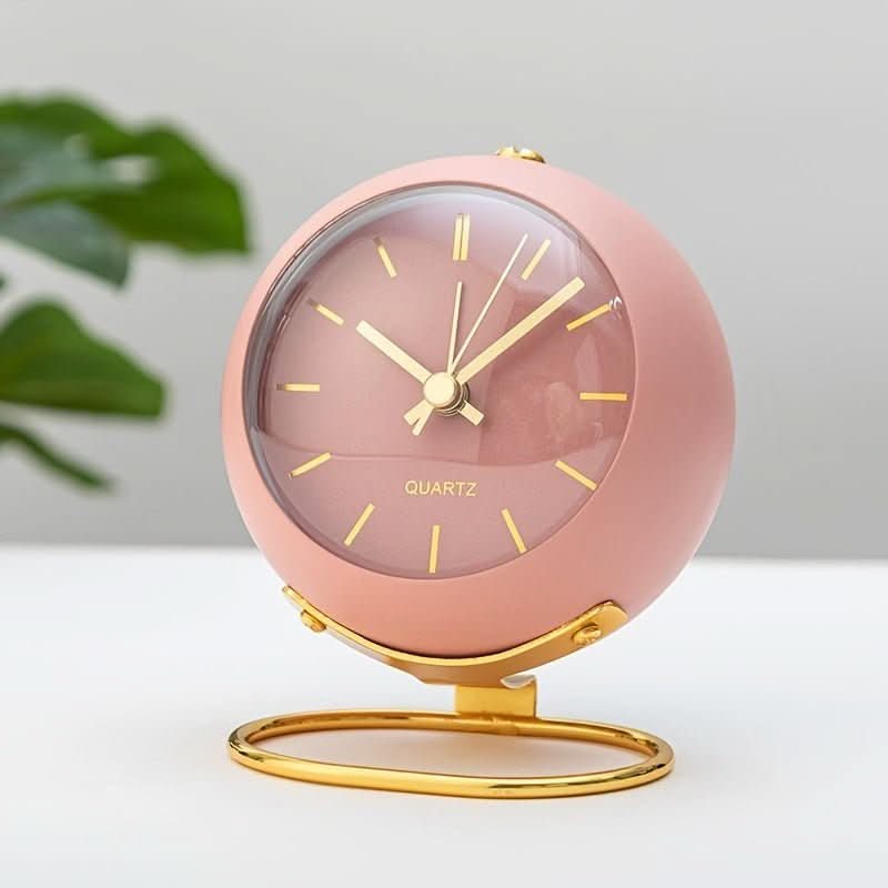 Analog Alarm Clock Silent Mechanism Retro Design-Home Decor > Clocks-casanuva-Pink-casanuva