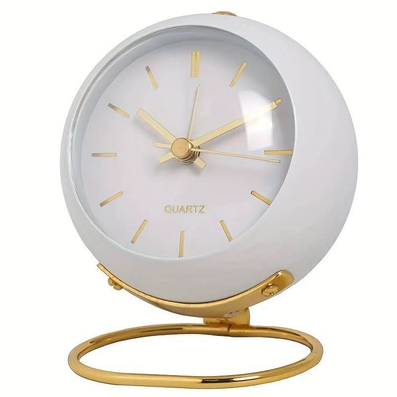Analog Alarm Clock Silent Mechanism Retro Design-Home Decor > Clocks-casanuva-White-casanuva