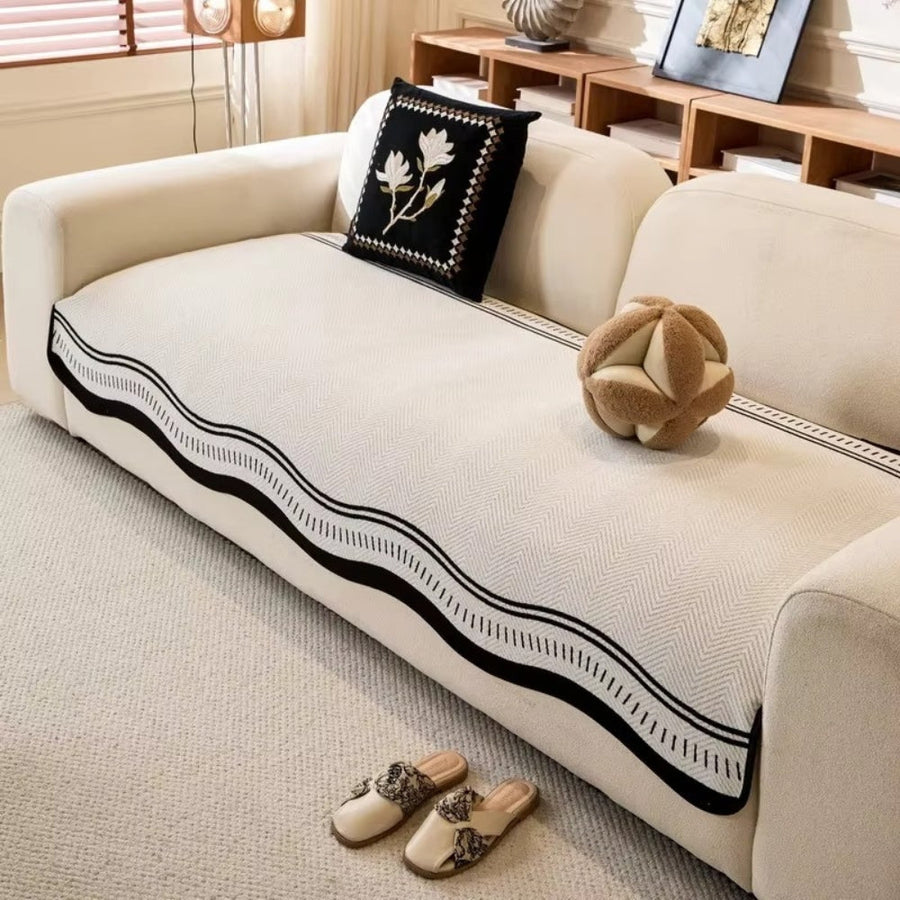 Anti Slip Sofa Cover Modern Wave Design-Covers & Textiles > Sofa Covers-casanuva-casanuva