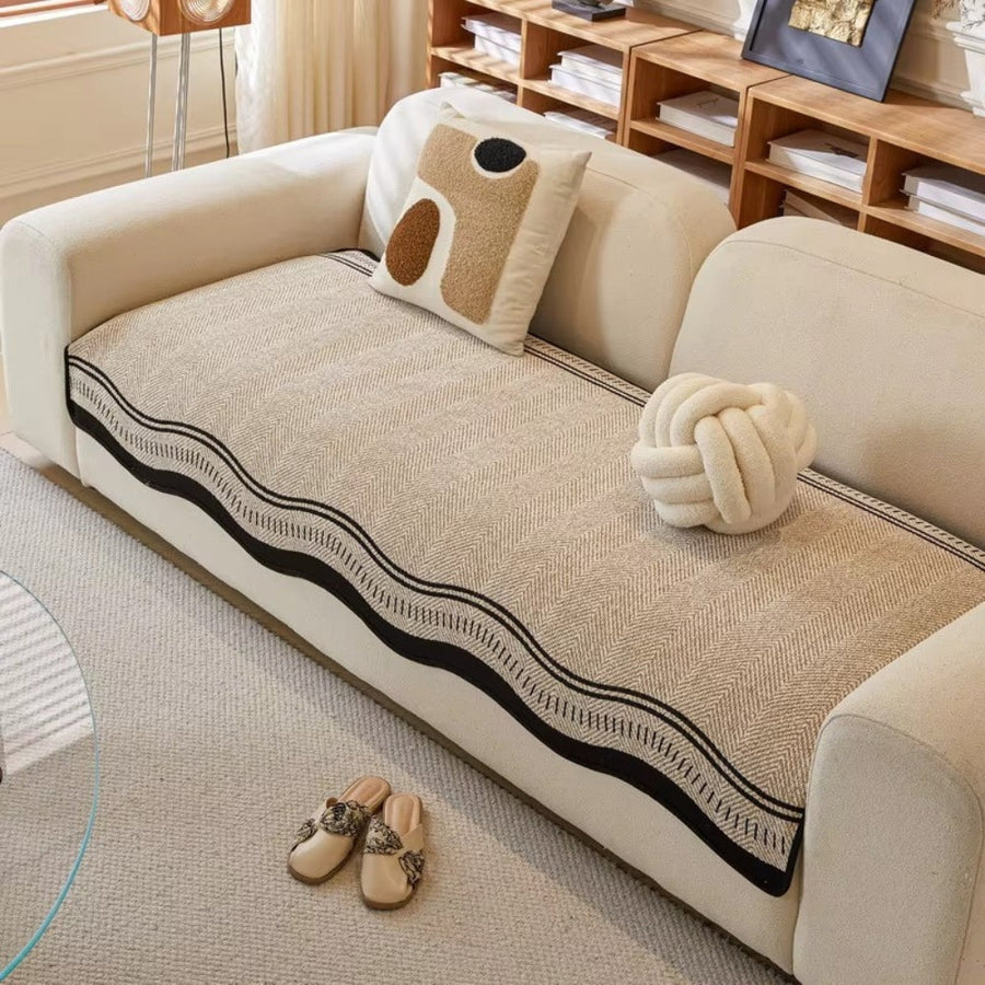 Anti Slip Sofa Cover Modern Wave Design-Covers & Textiles > Sofa Covers-casanuva-casanuva