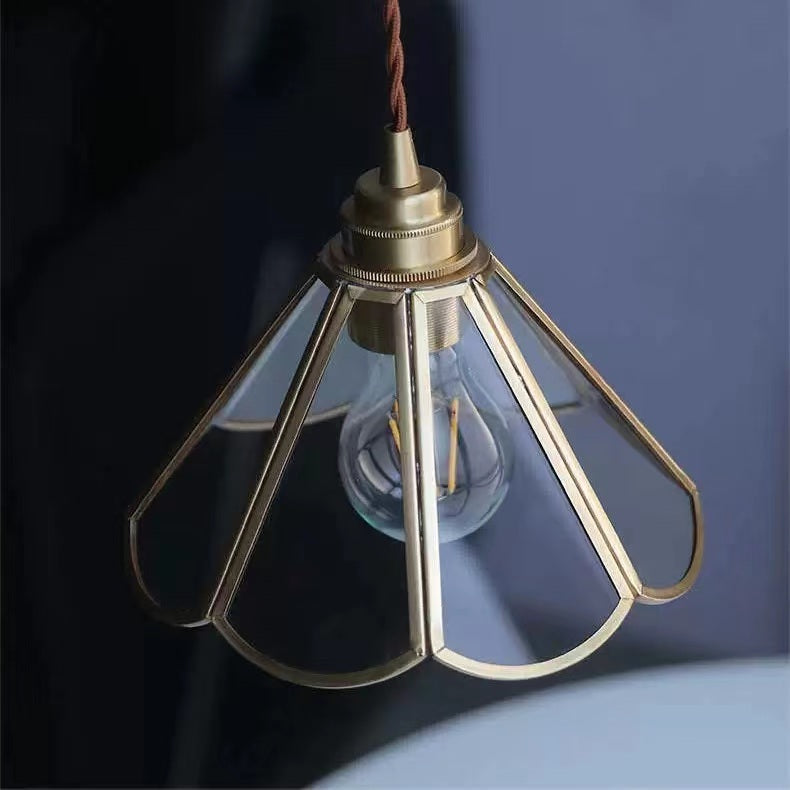 Antique Brass Flower Pendant Light-Lighting > Chandeliers & Pendant Lights-casanuva-casanuva