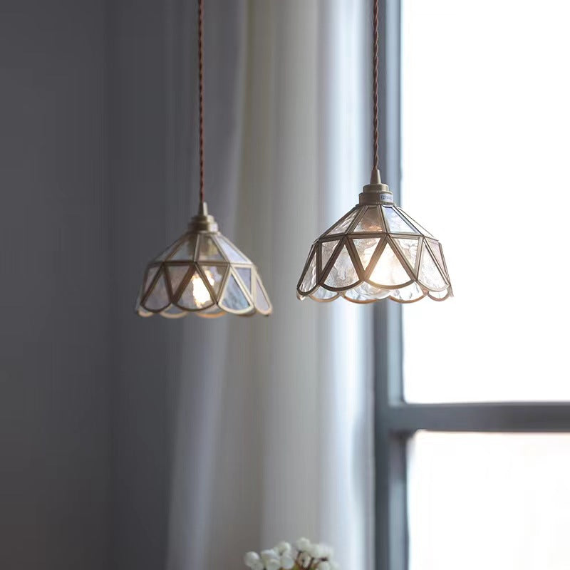 Antique Brass Flower Pendant Light-Lighting > Chandeliers & Pendant Lights-casanuva-casanuva