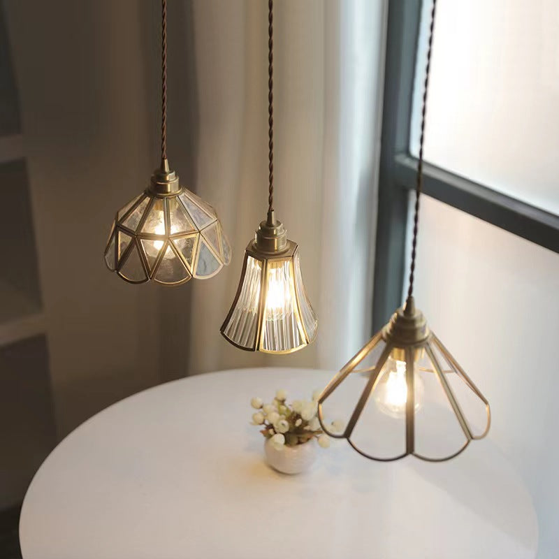 Antique Brass Flower Pendant Light-Lighting > Chandeliers & Pendant Lights-casanuva-casanuva