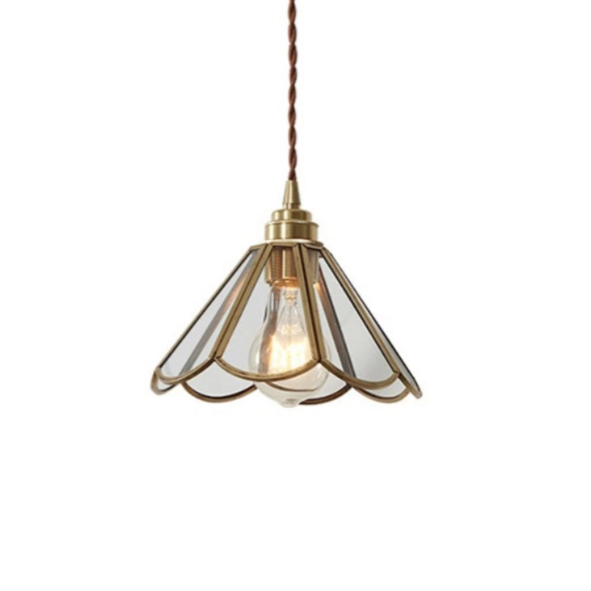 Antique Brass Flower Pendant Light-Lighting > Chandeliers & Pendant Lights-casanuva-A-casanuva