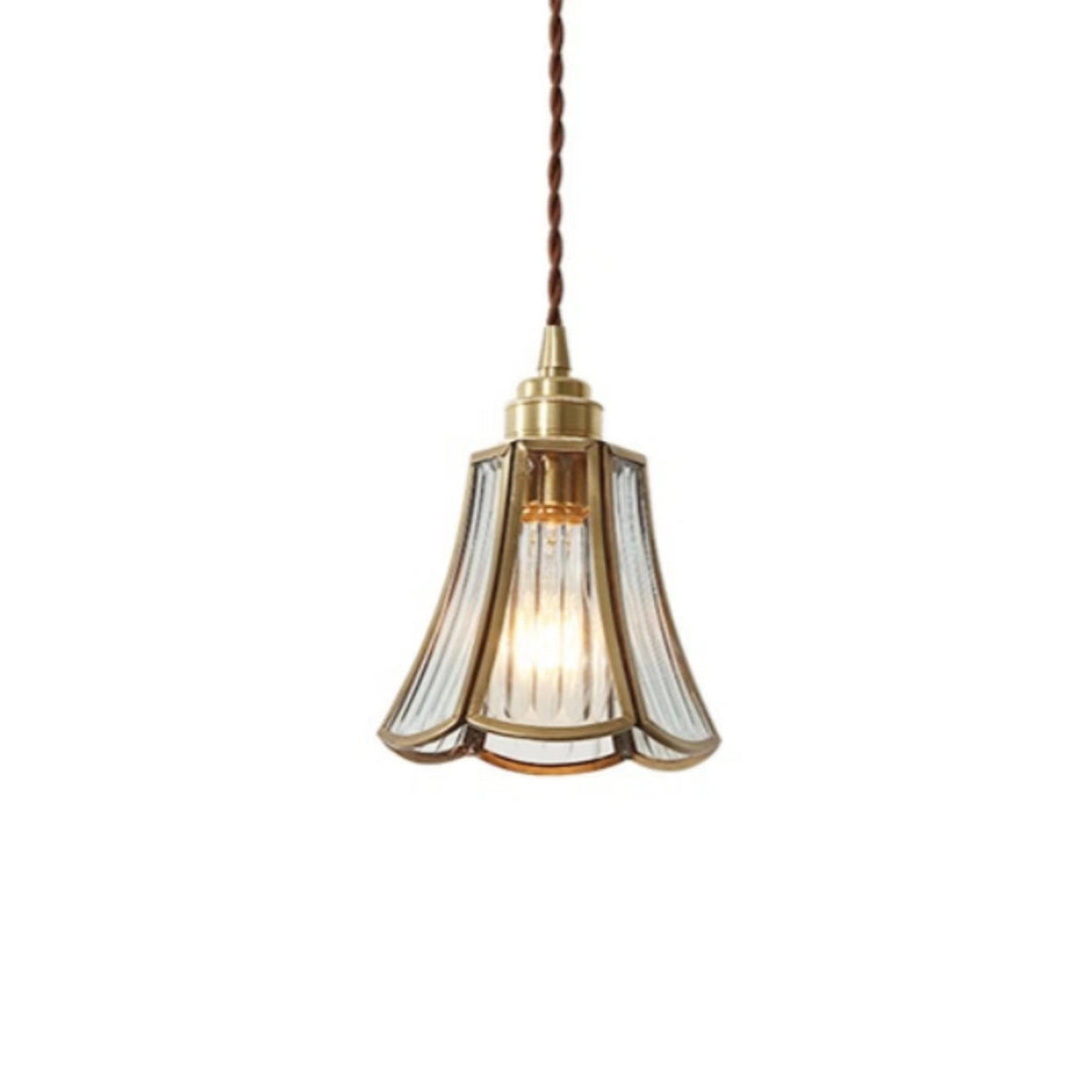 Antique Brass Flower Pendant Light-Lighting > Chandeliers & Pendant Lights-casanuva-B-casanuva