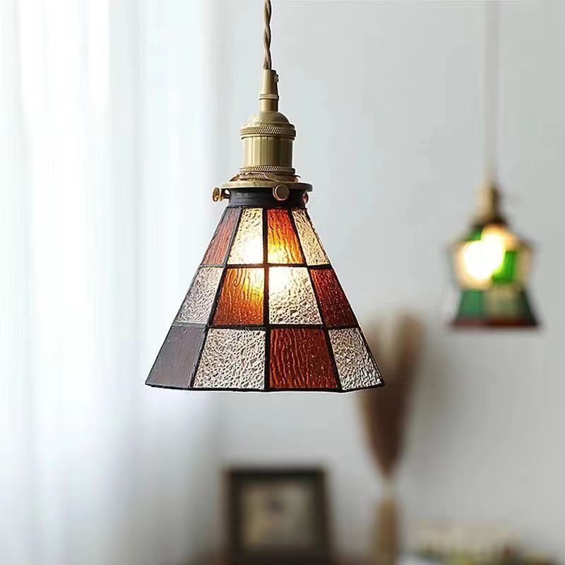 Antique Stained Glass Pendant Light-Lighting > Chandeliers & Pendant Lights-casanuva-casanuva