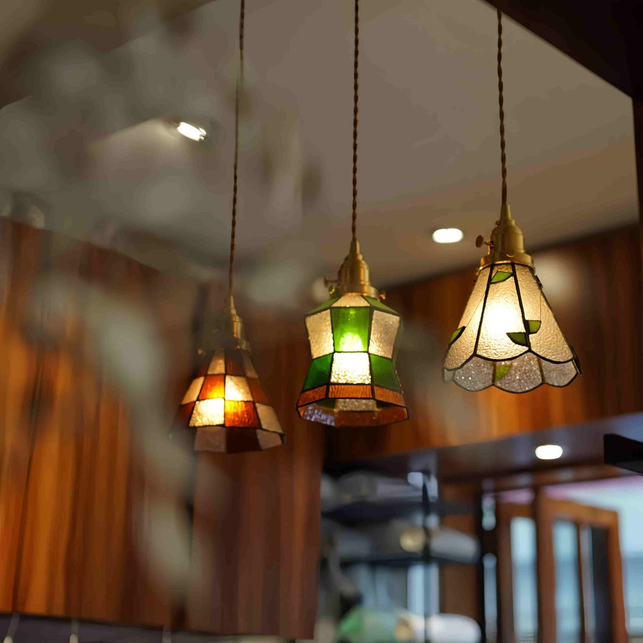 Antique Stained Glass Pendant Light-Lighting > Chandeliers & Pendant Lights-casanuva-casanuva