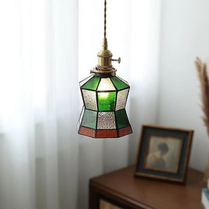Antique Stained Glass Pendant Light-Lighting > Chandeliers & Pendant Lights-casanuva-casanuva