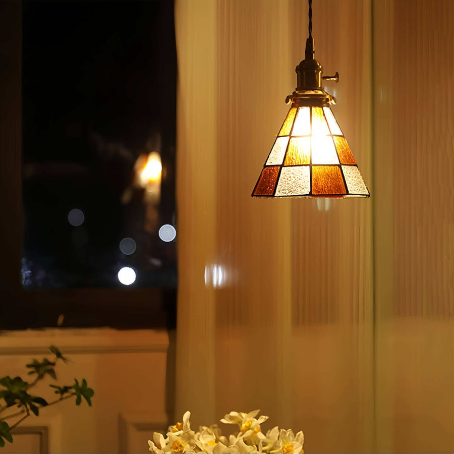 Antique Stained Glass Pendant Light-Lighting > Chandeliers & Pendant Lights-casanuva-casanuva